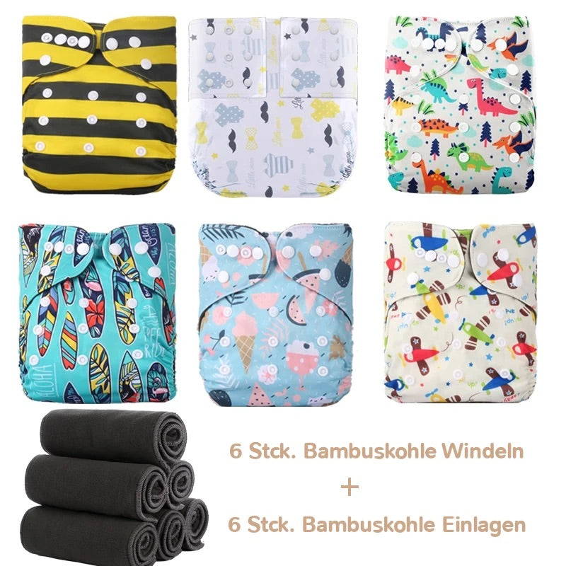 KidzzCamp OneSize 12-Teile Starterset Ai2 Stoffwindeln 0-3 Jahre oder 3-15kg
