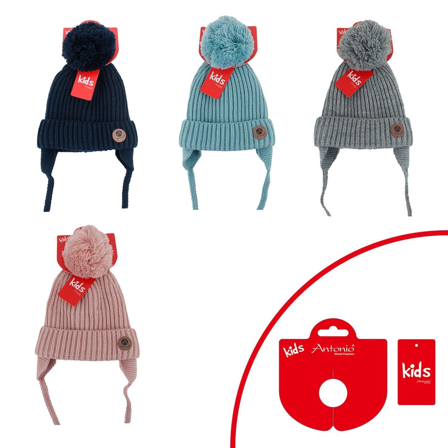 Baby Kinder Winter Mütze Bommelmütze