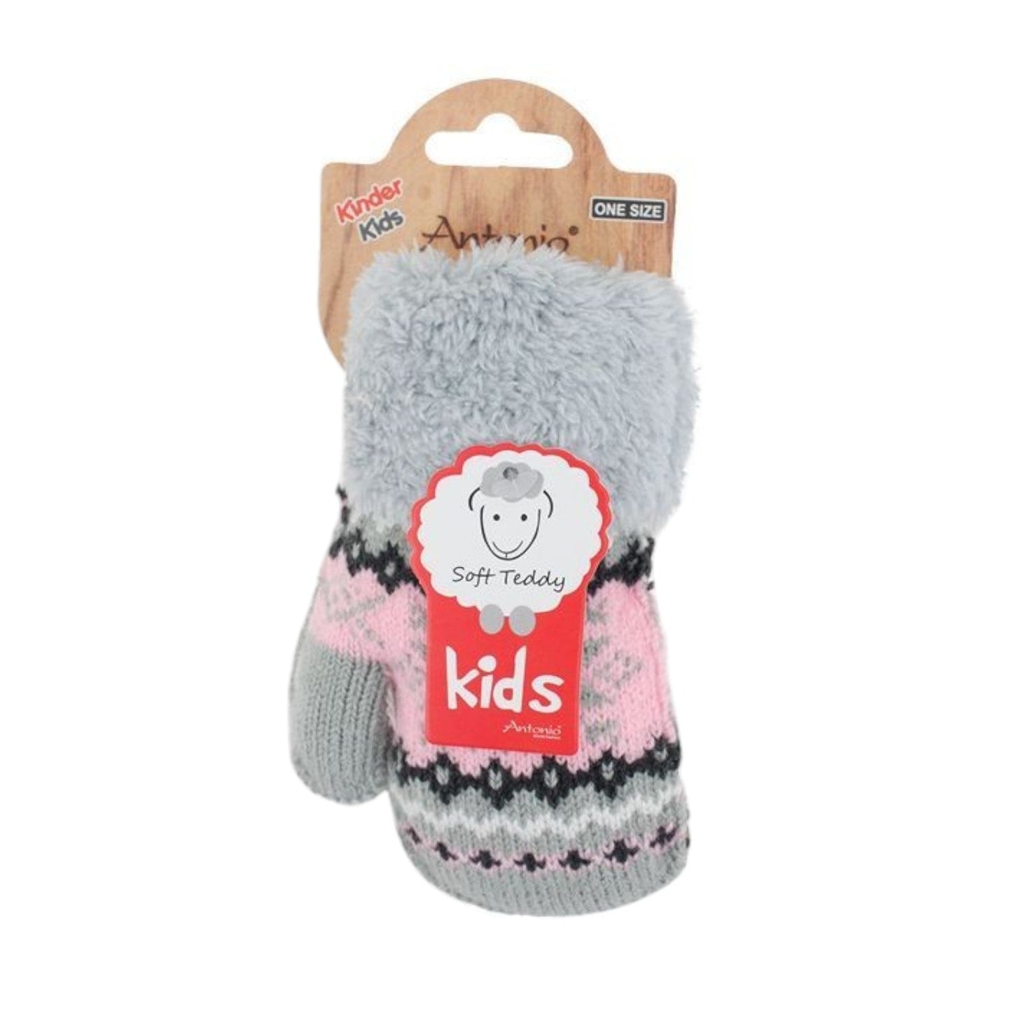 Baby Kinder Fäustlinge Strickhandschuhe mit Soft Teddy