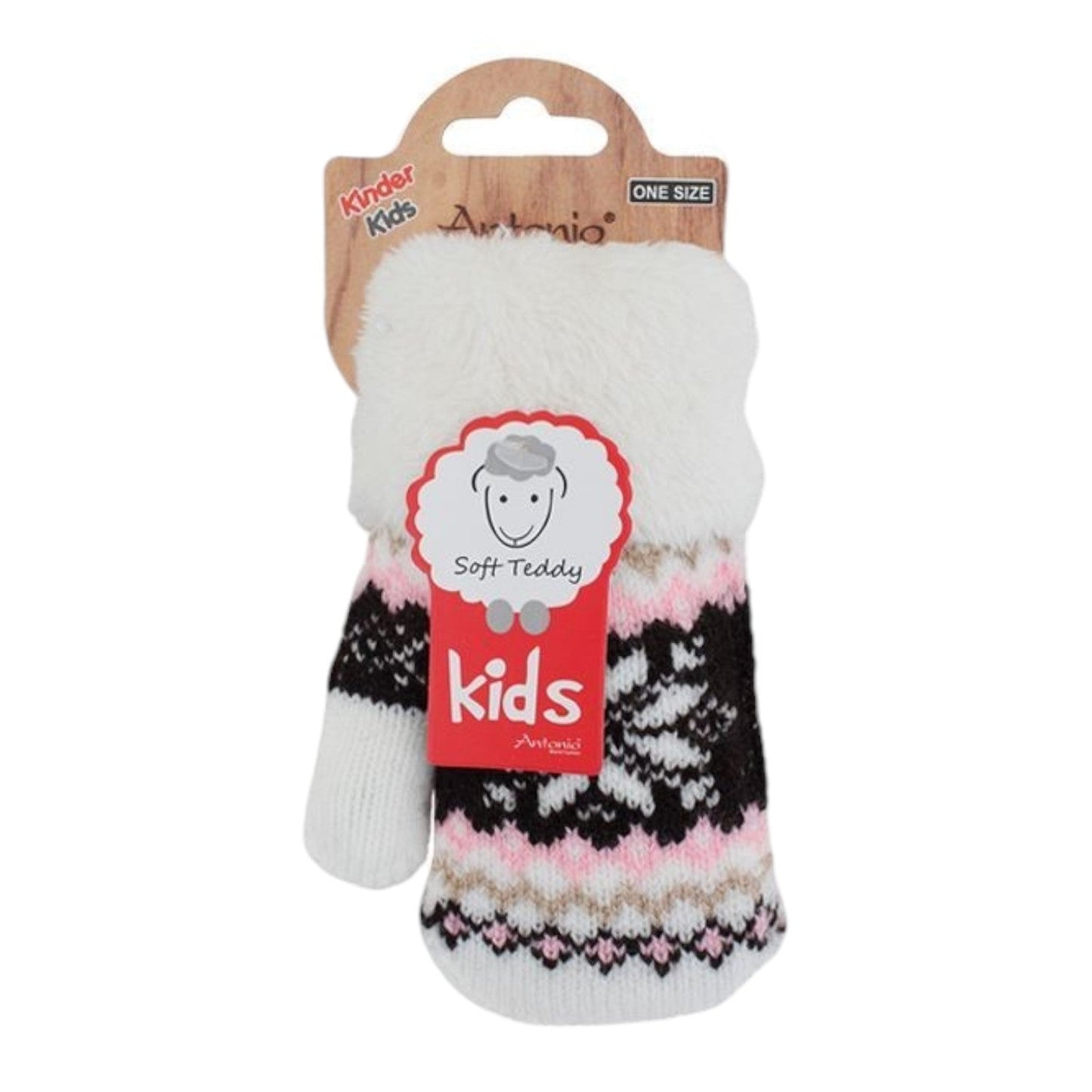 Baby Kinder Fäustlinge Strickhandschuhe mit Soft Teddy
