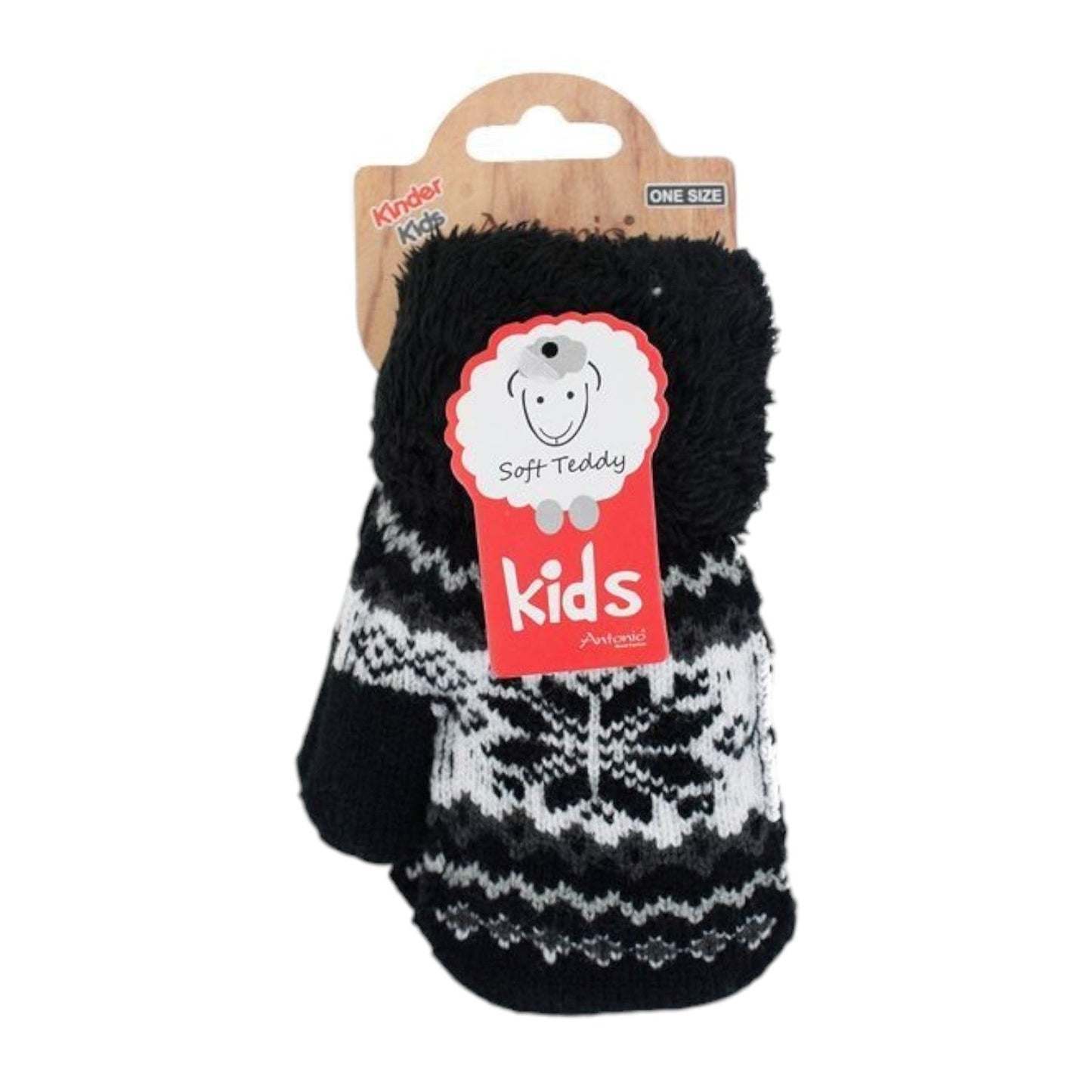 Baby Kinder Fäustlinge Strickhandschuhe mit Soft Teddy