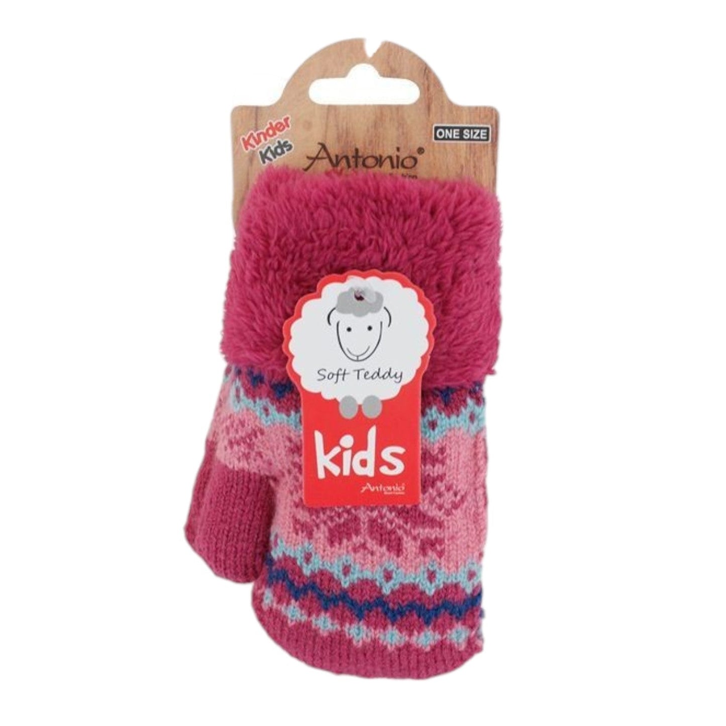 Baby Kinder Fäustlinge Strickhandschuhe mit Soft Teddy