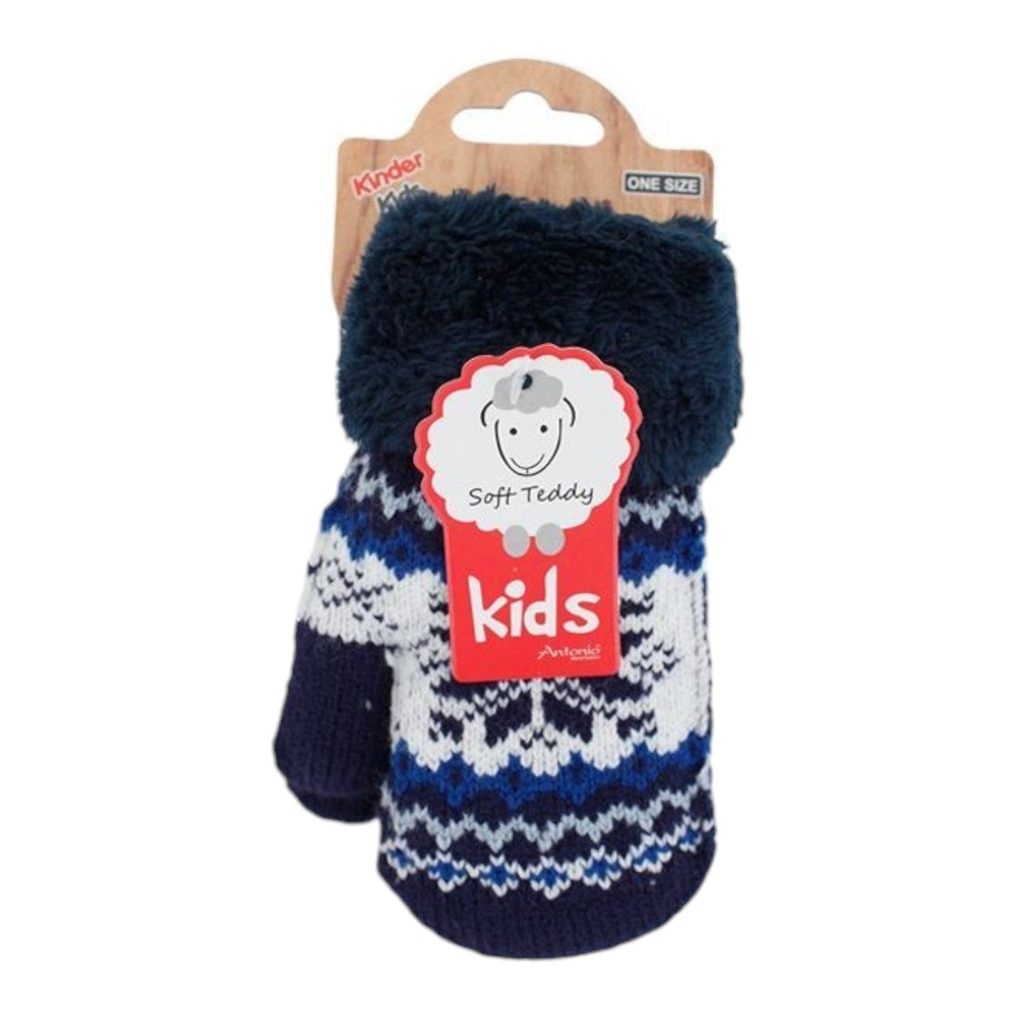 Baby Kinder Fäustlinge Strickhandschuhe mit Soft Teddy