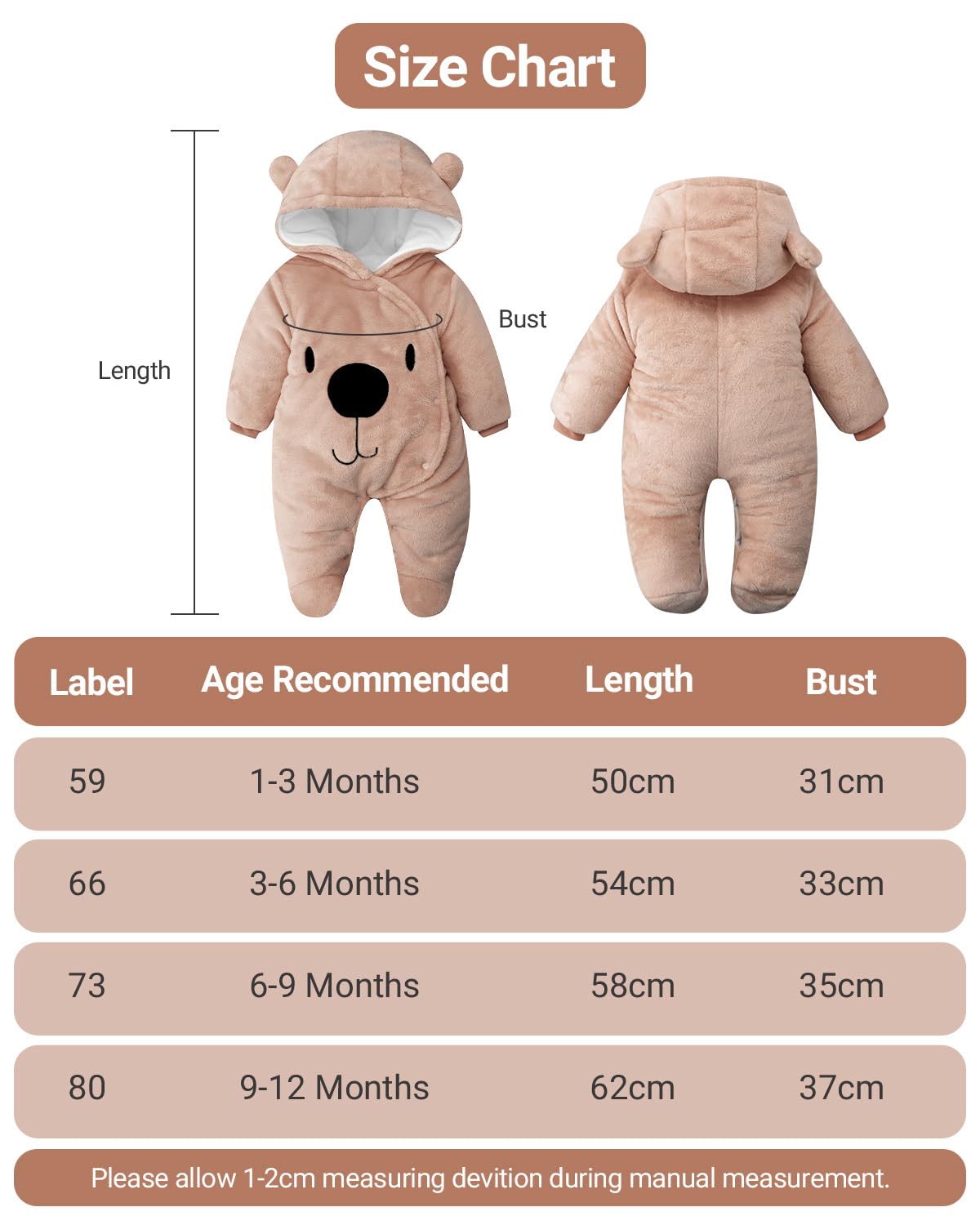 Baby Overall Winter Mit Kapuze Schneeanzug