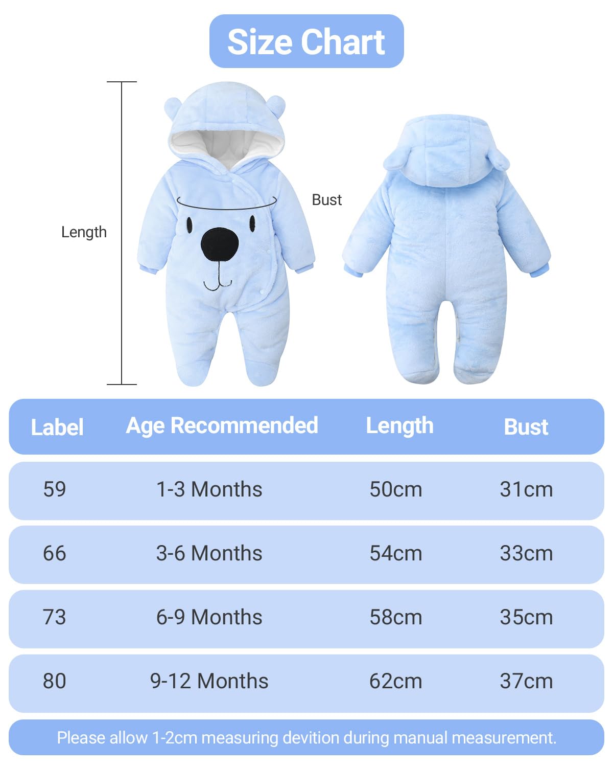 Baby Overall Winter Mit Kapuze Schneeanzug