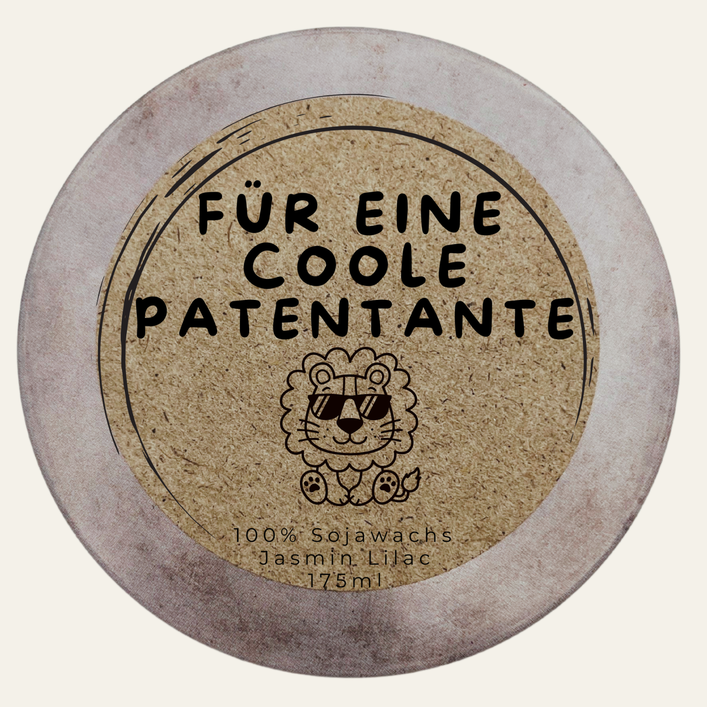 Duftkerze „Für eine coole Patentante“ handgemacht