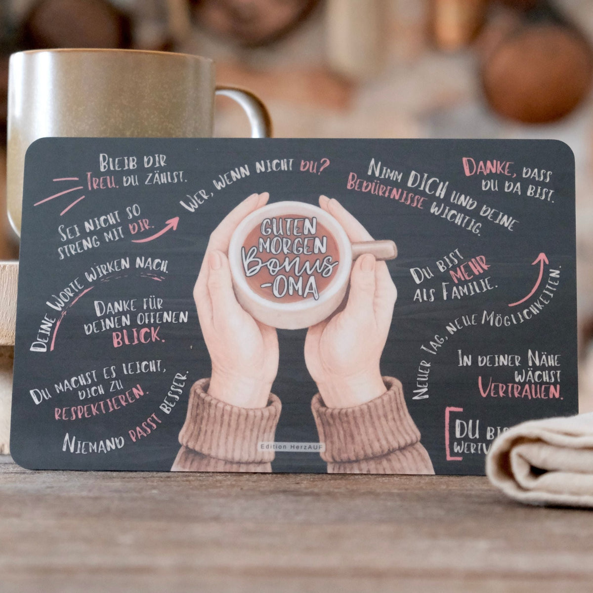 Frühstücksbrettchen „Guten Morgen Bonus-Oma“ – Ein liebevolles Geschenk für einen Herzensmenschen