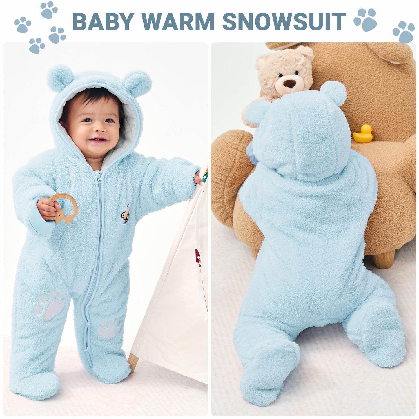 Baby Schneeanzüge Winter Overall mit Kapuze