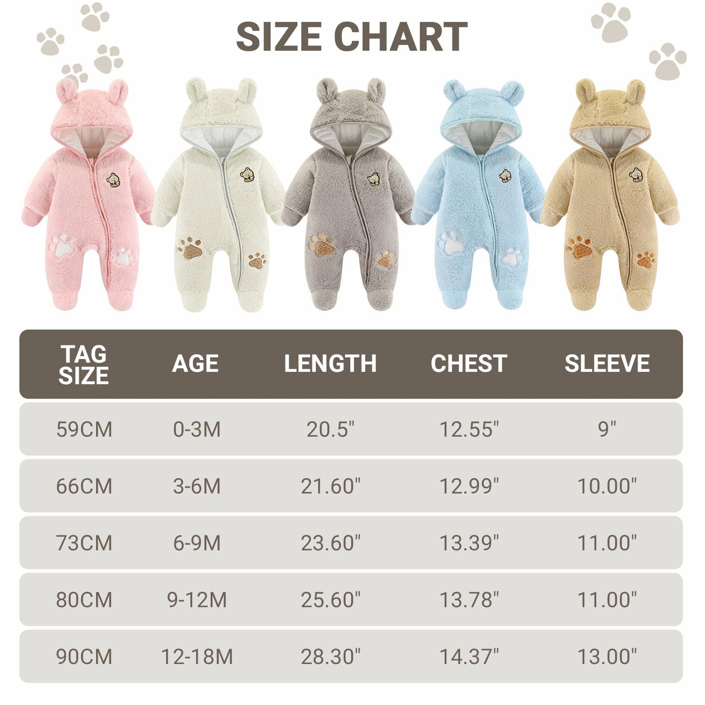 Baby Schneeanzüge Winter Overall mit Kapuze
