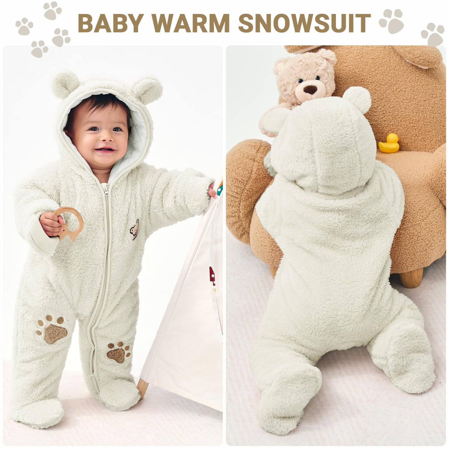 Baby Schneeanzüge Winter Overall mit Kapuze