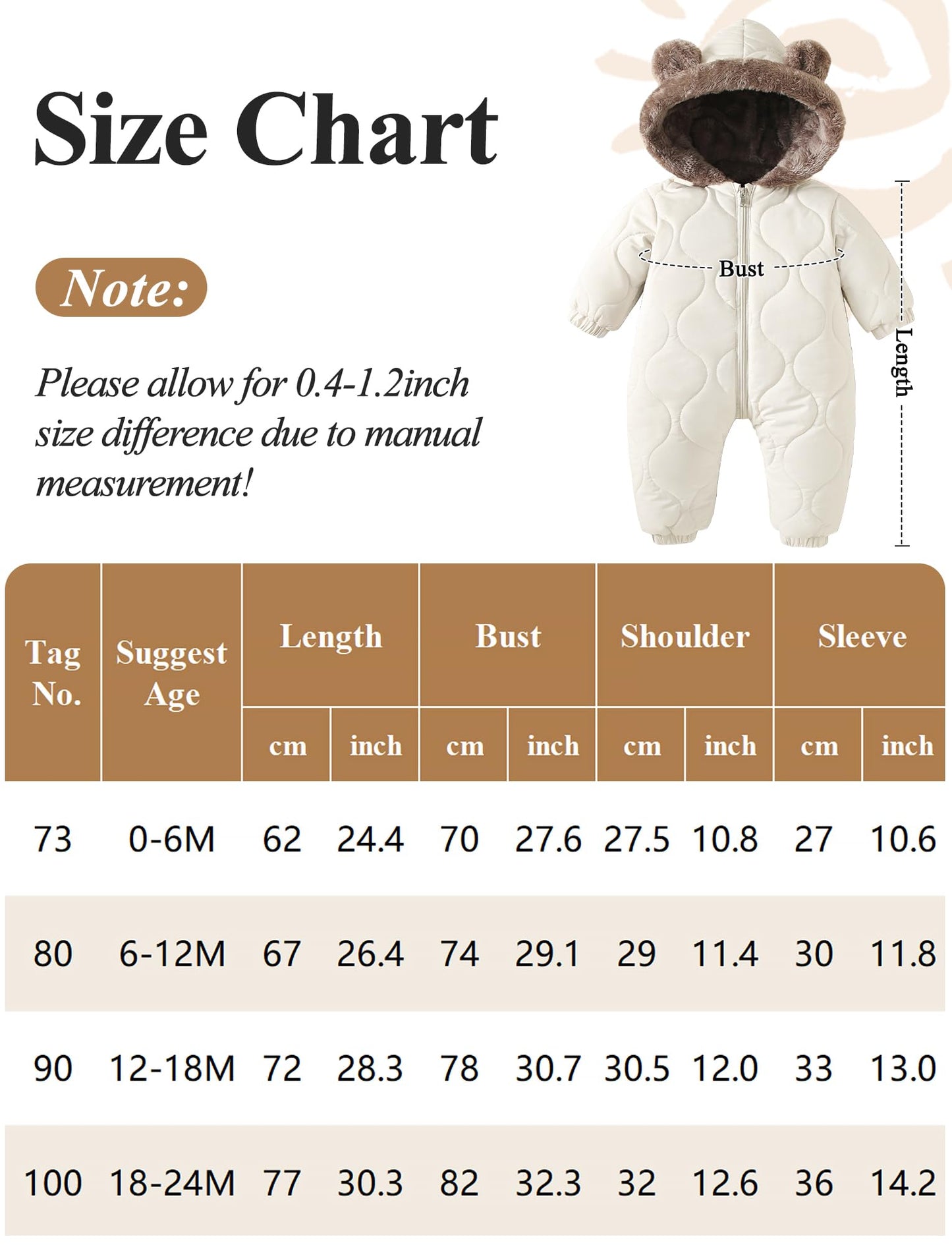 NEAWEALY Baby Winter Overall Schneeanzug