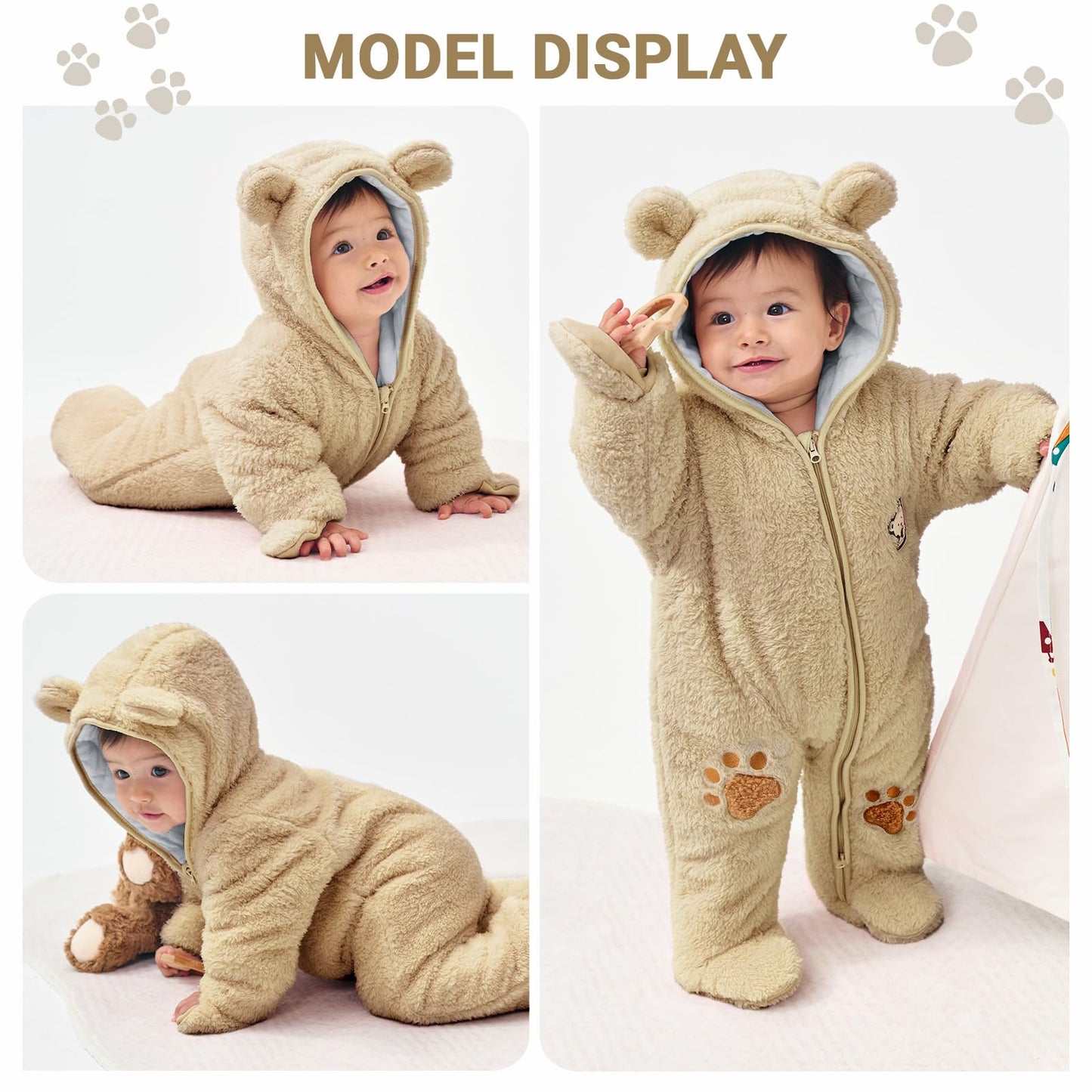 Baby Schneeanzüge Winter Overall mit Kapuze