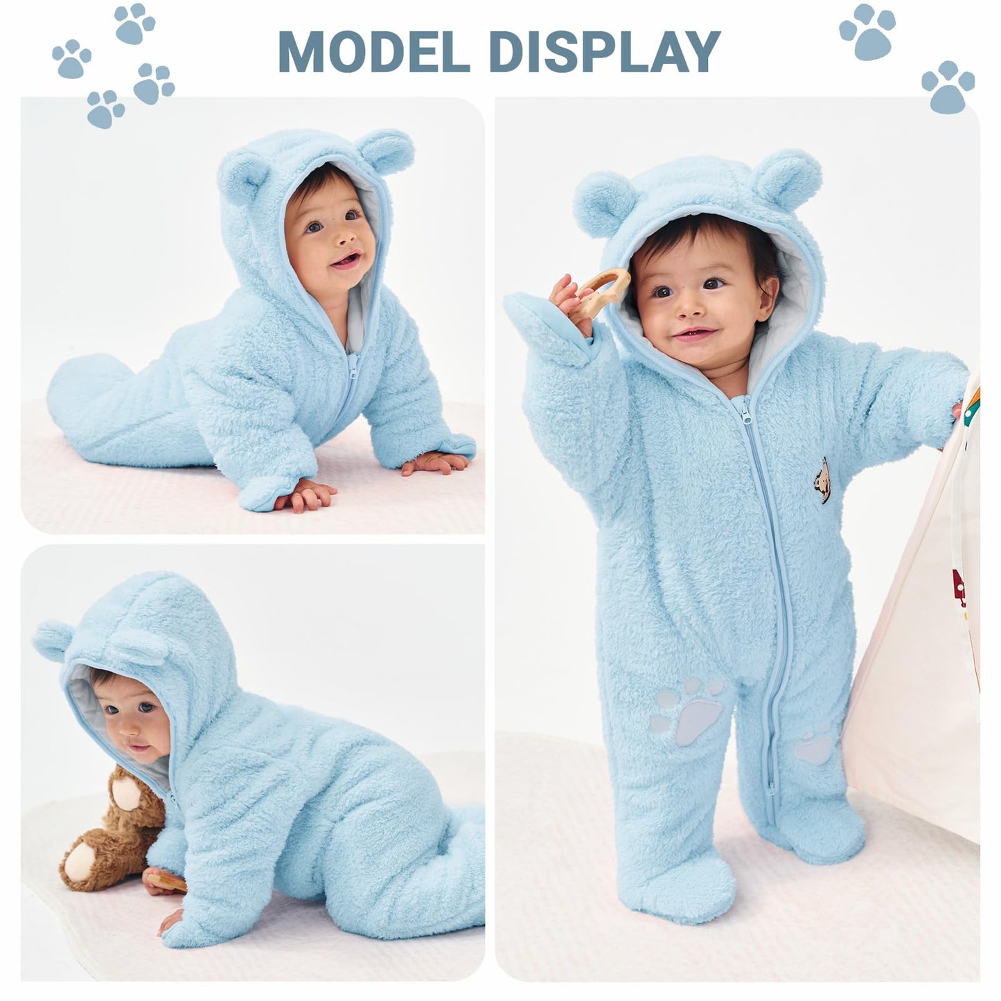 Baby Schneeanzüge Winter Overall mit Kapuze