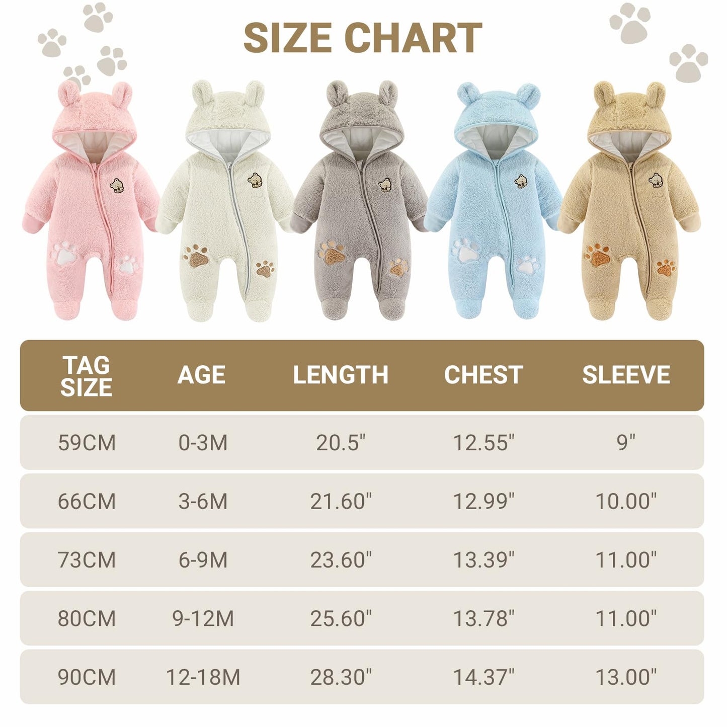Baby Schneeanzüge Winter Overall mit Kapuze