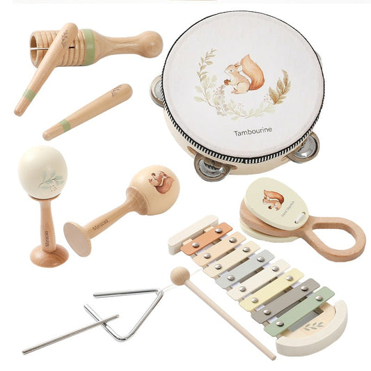 Beliebtes Holz-Musikinstrument-Set „Eichhörnchen“