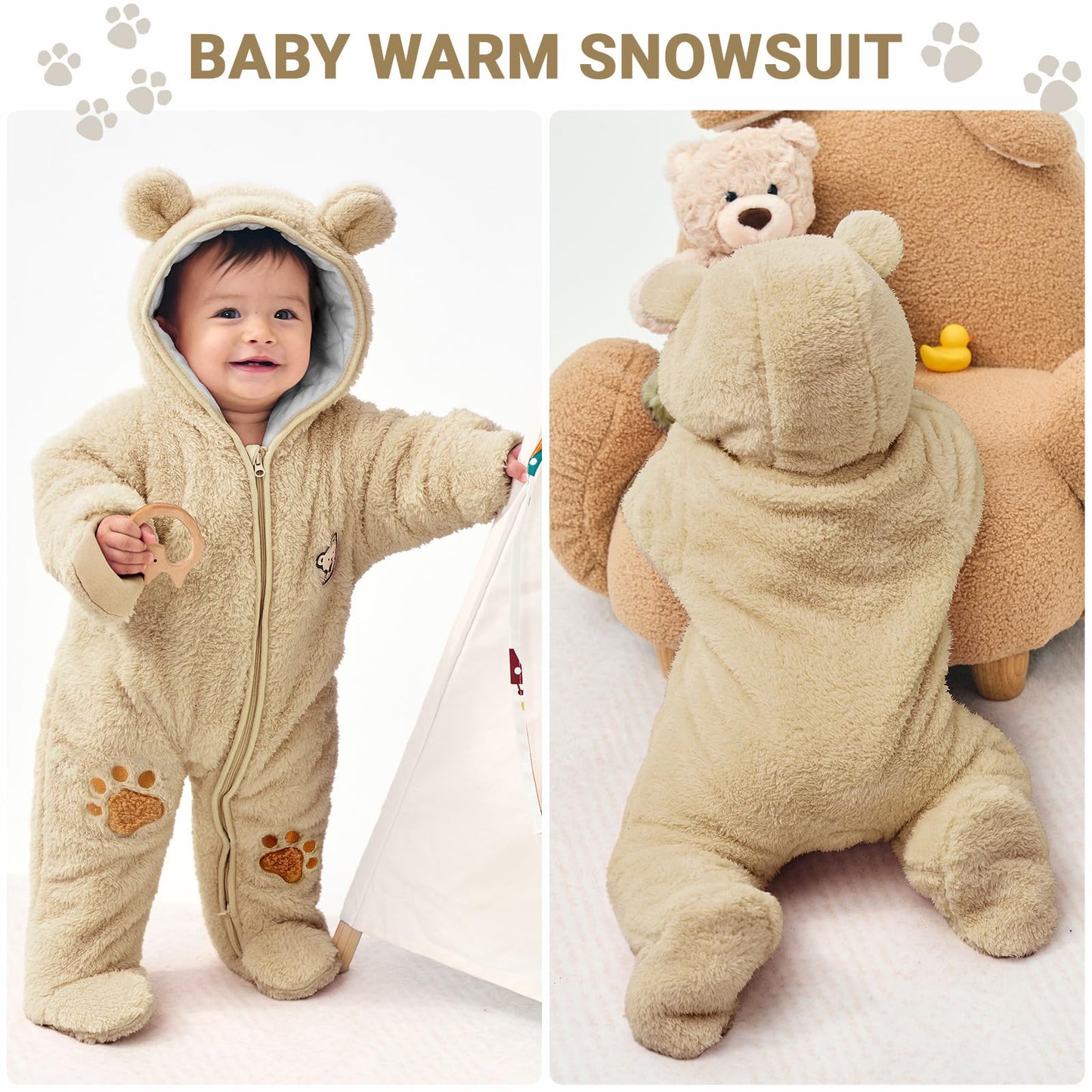 Baby Schneeanzüge Winter Overall mit Kapuze