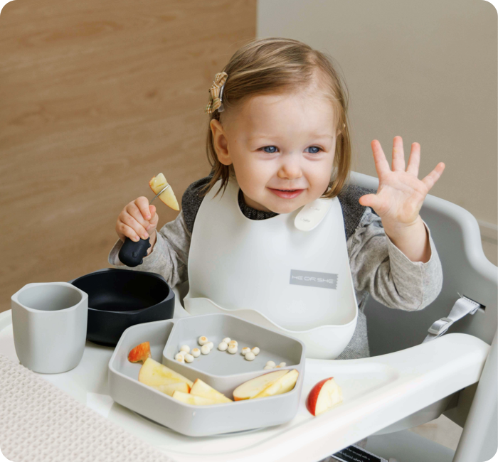 Esslerngeschirr Set (Grau)