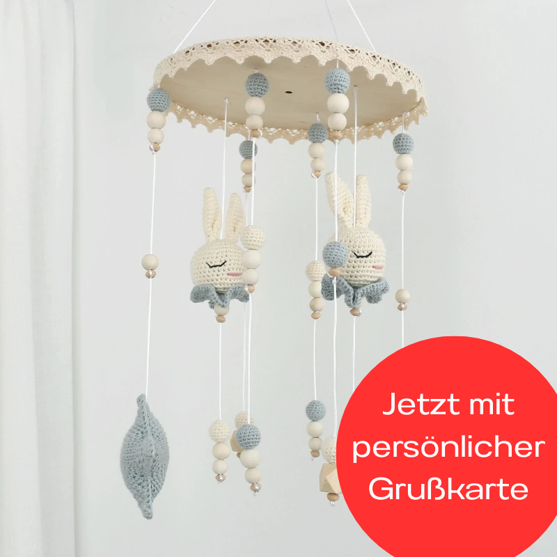 KidzzCamp Holz Mobile Babybett gehäkelt Spitze mit individueller Grußkarte und schnellem Versand