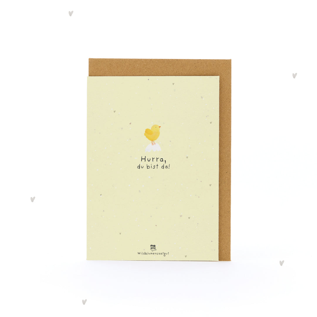 KidzzCamp Pflanzkarte Grußkarte - Hurra, du bist da!