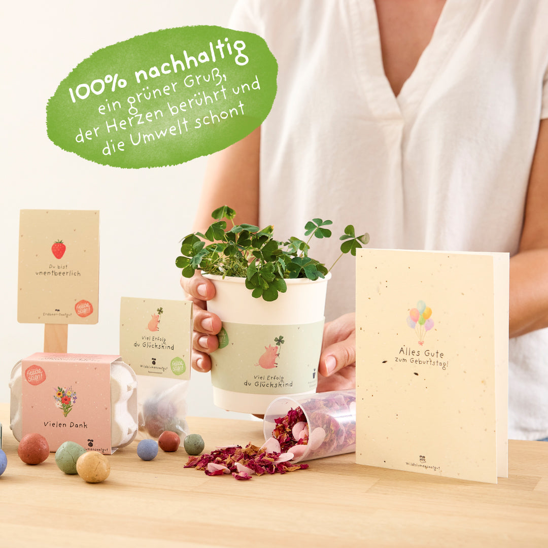 KidzzCamp Pflanzkarte Grußkarte - Hurra, du bist da!