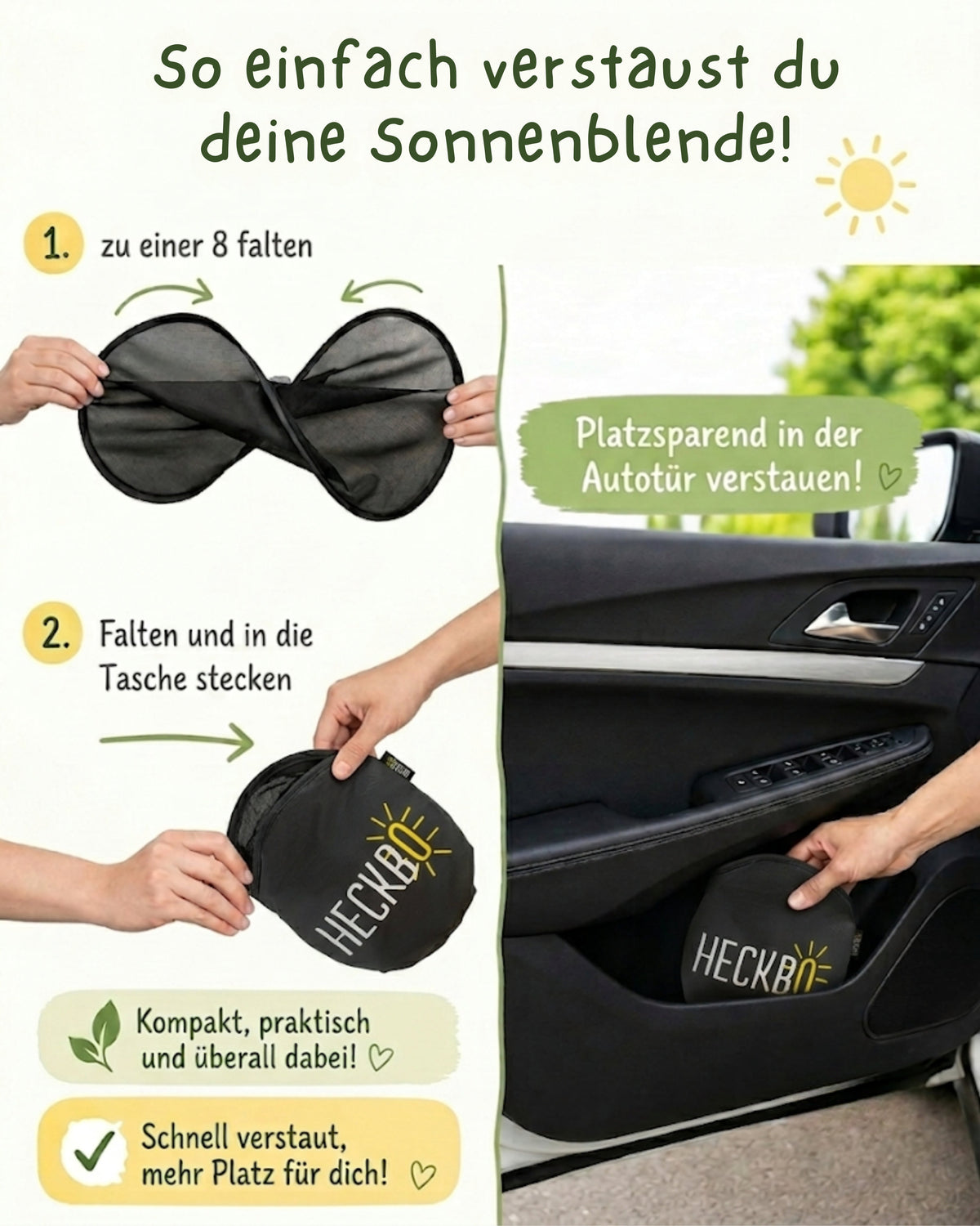 HECKBO Auto-Sonnenblenden Kinder Dschungel – 2er-Set
