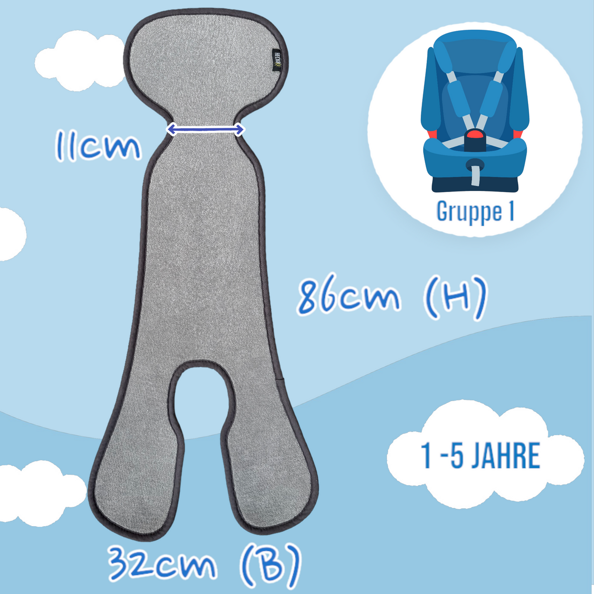 Autositz Sitzauflage Gruppe 1 Grau