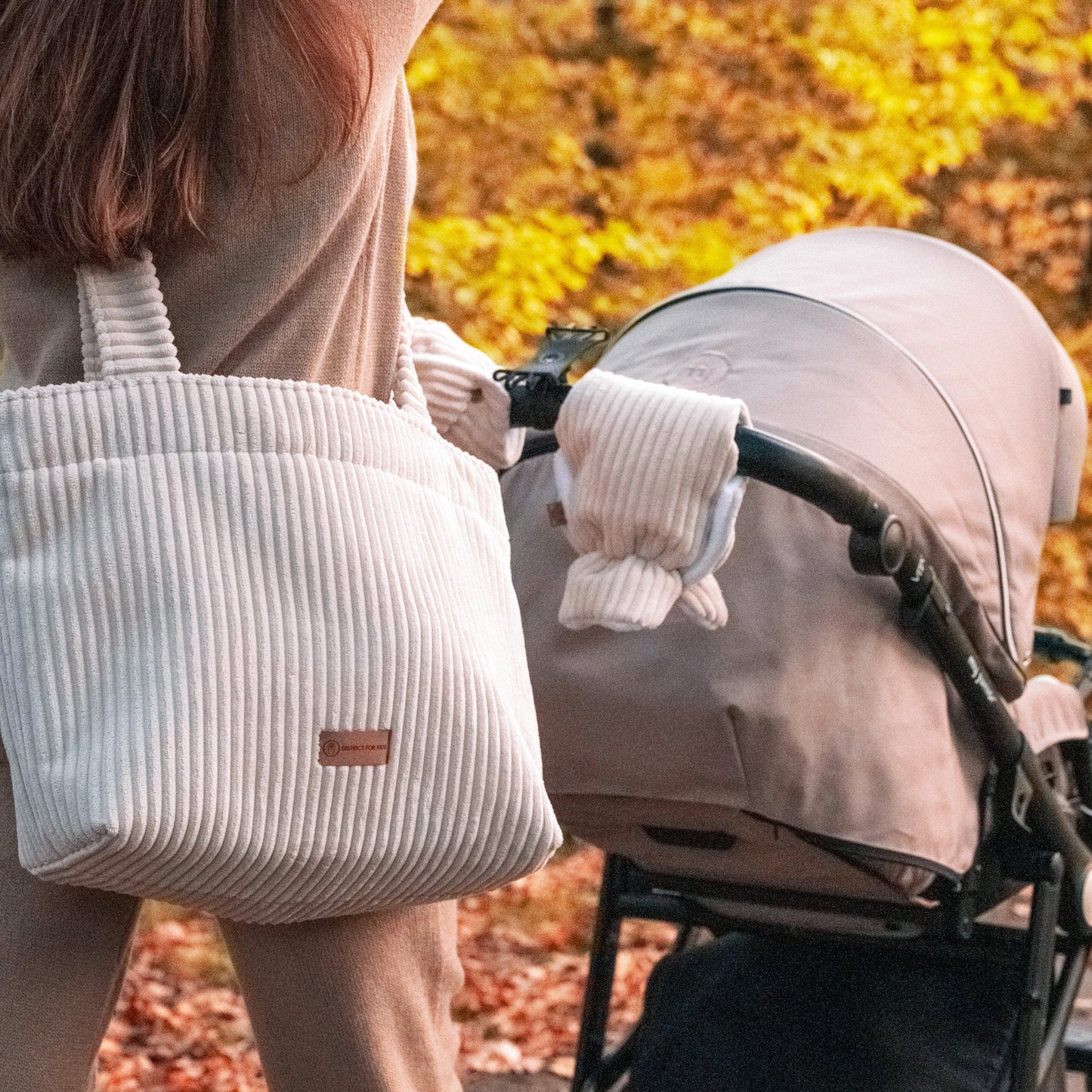 Wickeltasche Cord für den Kinderwagen - Mom bag