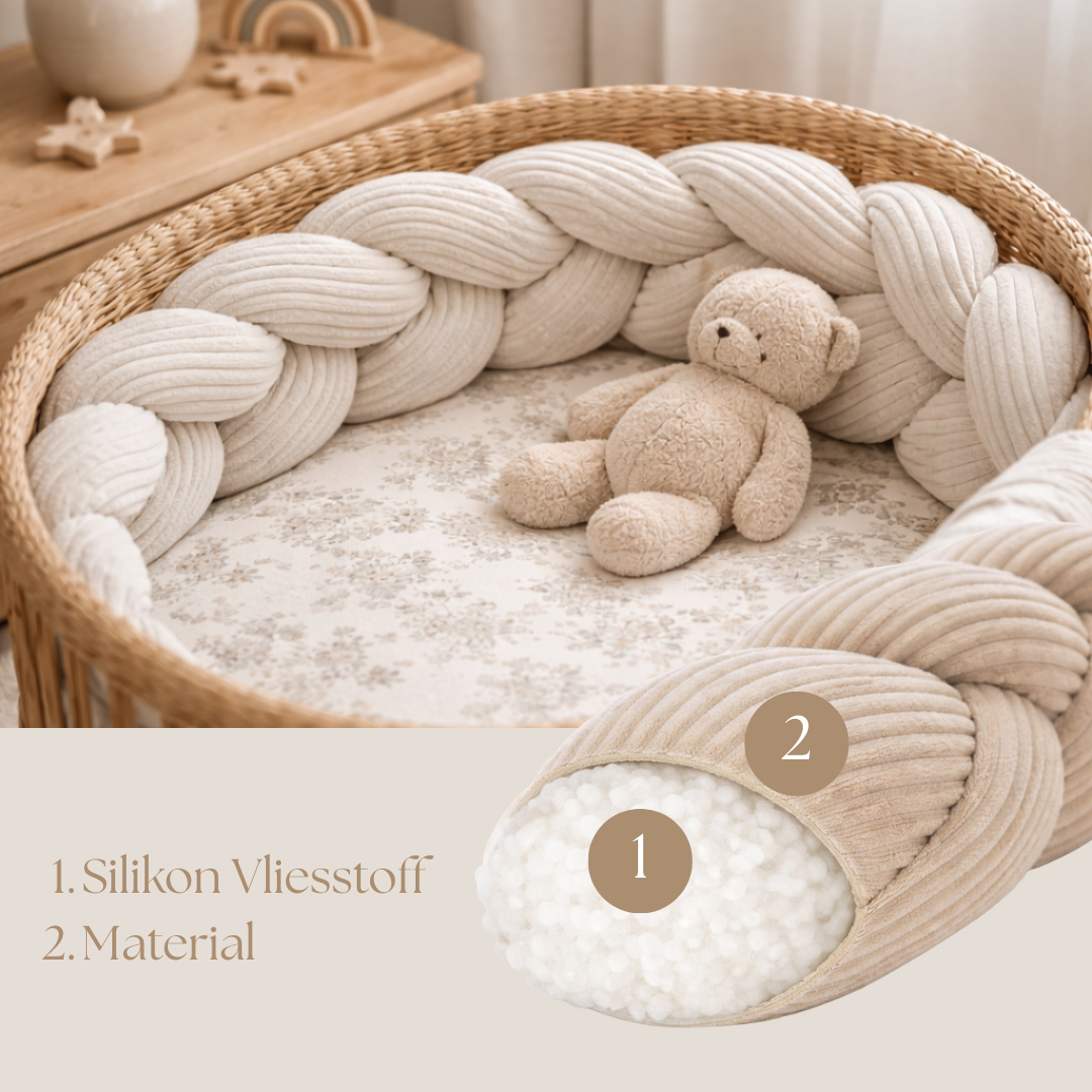 Bettschlange Baby geflochten Cord – Bettzopf & Bettumrandung fürs Babybett