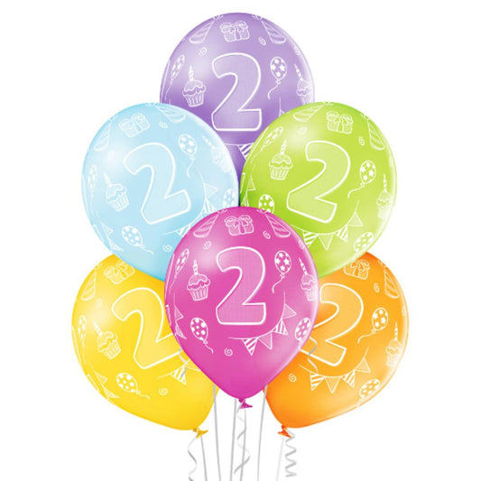 Luftballon Ø30cm Geburtstag #2 | 6 Stk. Bunt