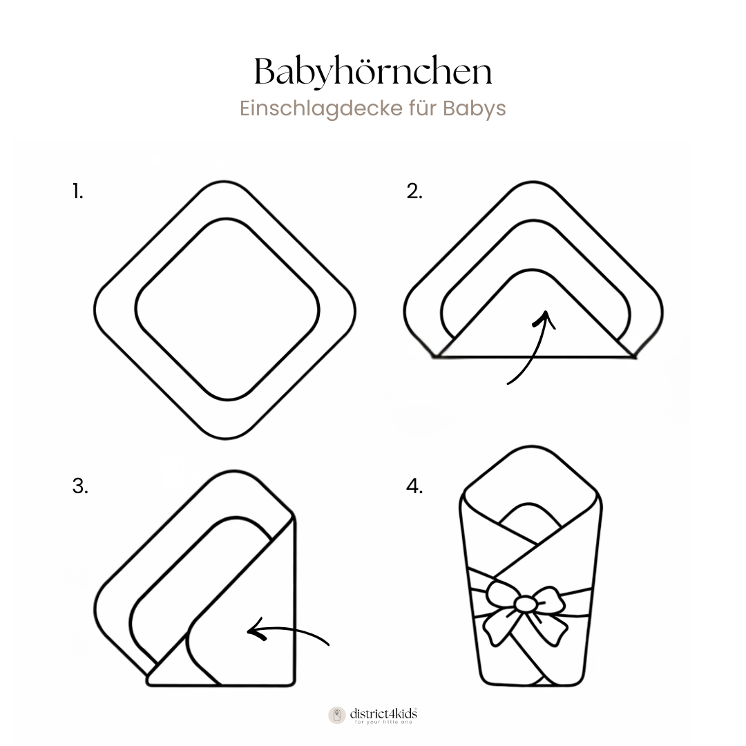 Babyhörnchen Musselin mit Schleife – Puckdecke & Einschlagdecke Muster Teddybär