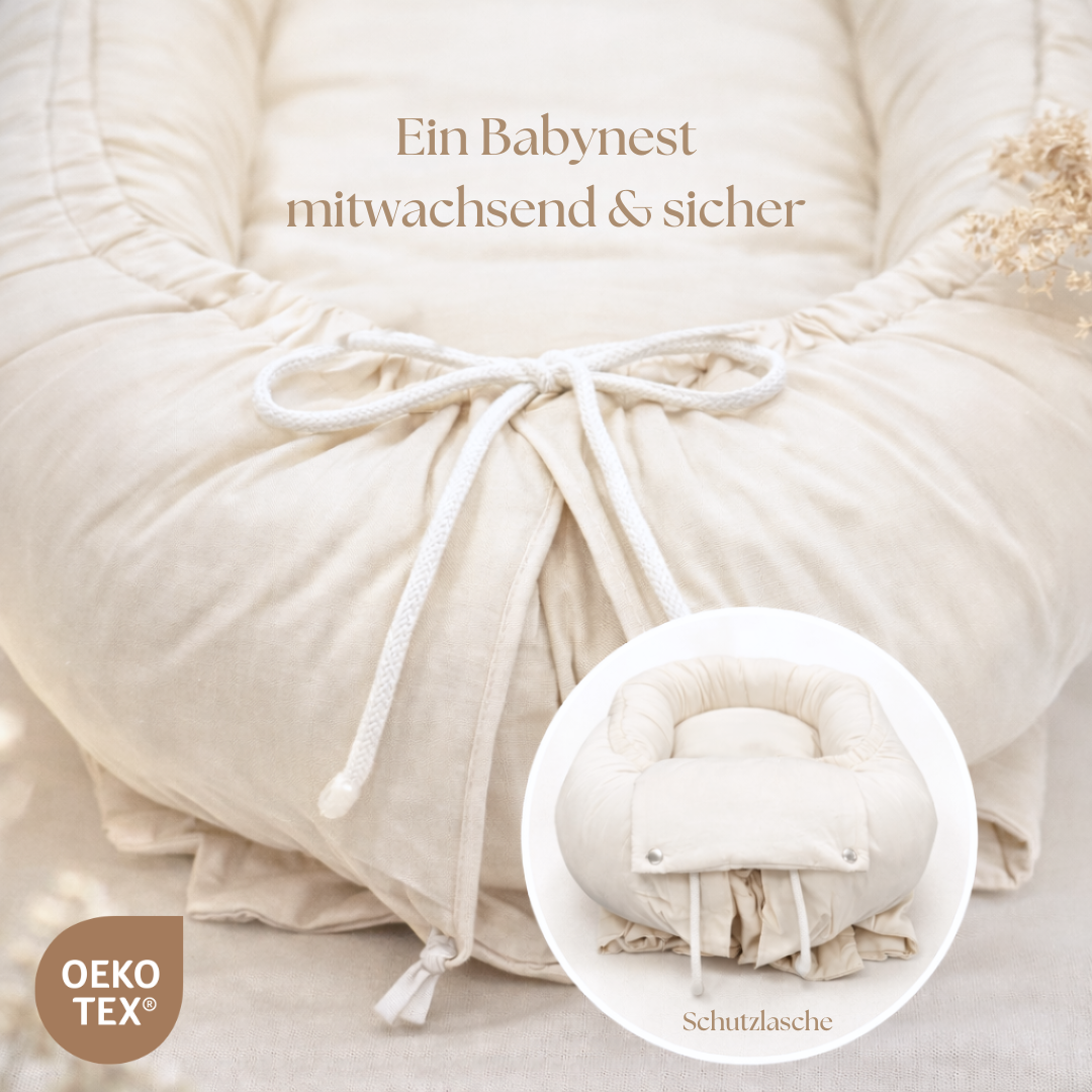 Babynestchen Cord  – Mitwachsender weicher Baby-Kokon