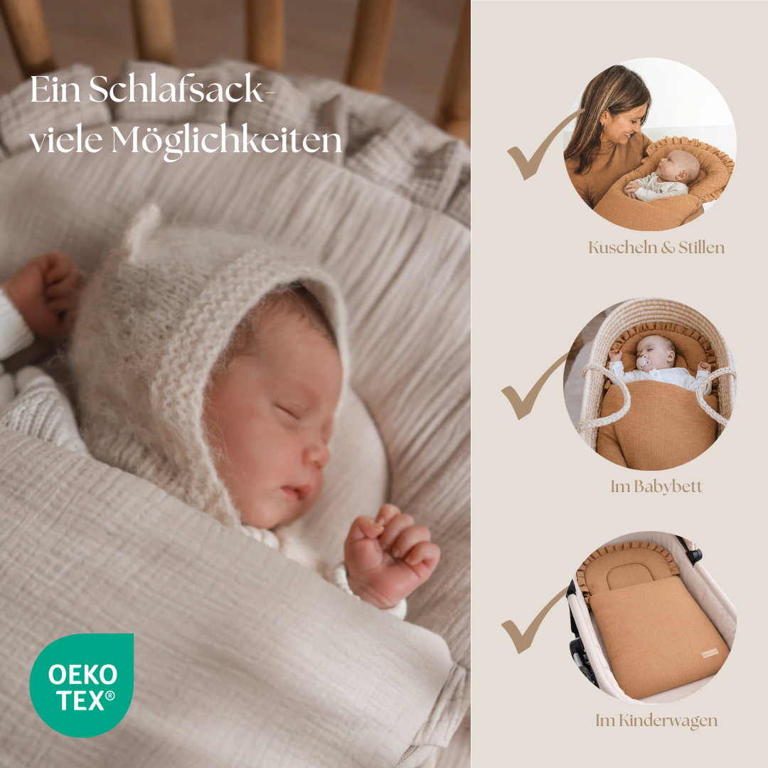 Babyschlafsack Dreamy Musselin – Atmungsaktiver Ganzjahresschlafsack