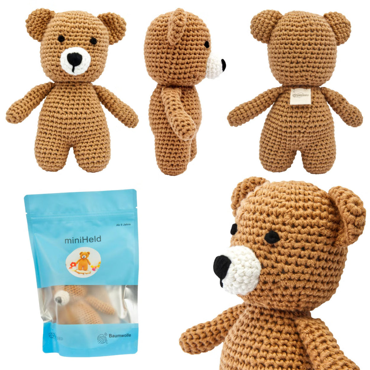 KidzzCamp Plüschtier gehäkelt Bär 15 cm