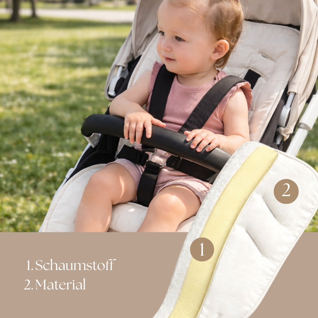 Sitzauflage Bio Baumwolle für den Kinderwagen - universell passend