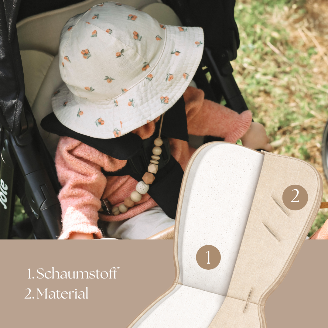 Sitzauflage Leinen für den Kinderwagen - universell passend