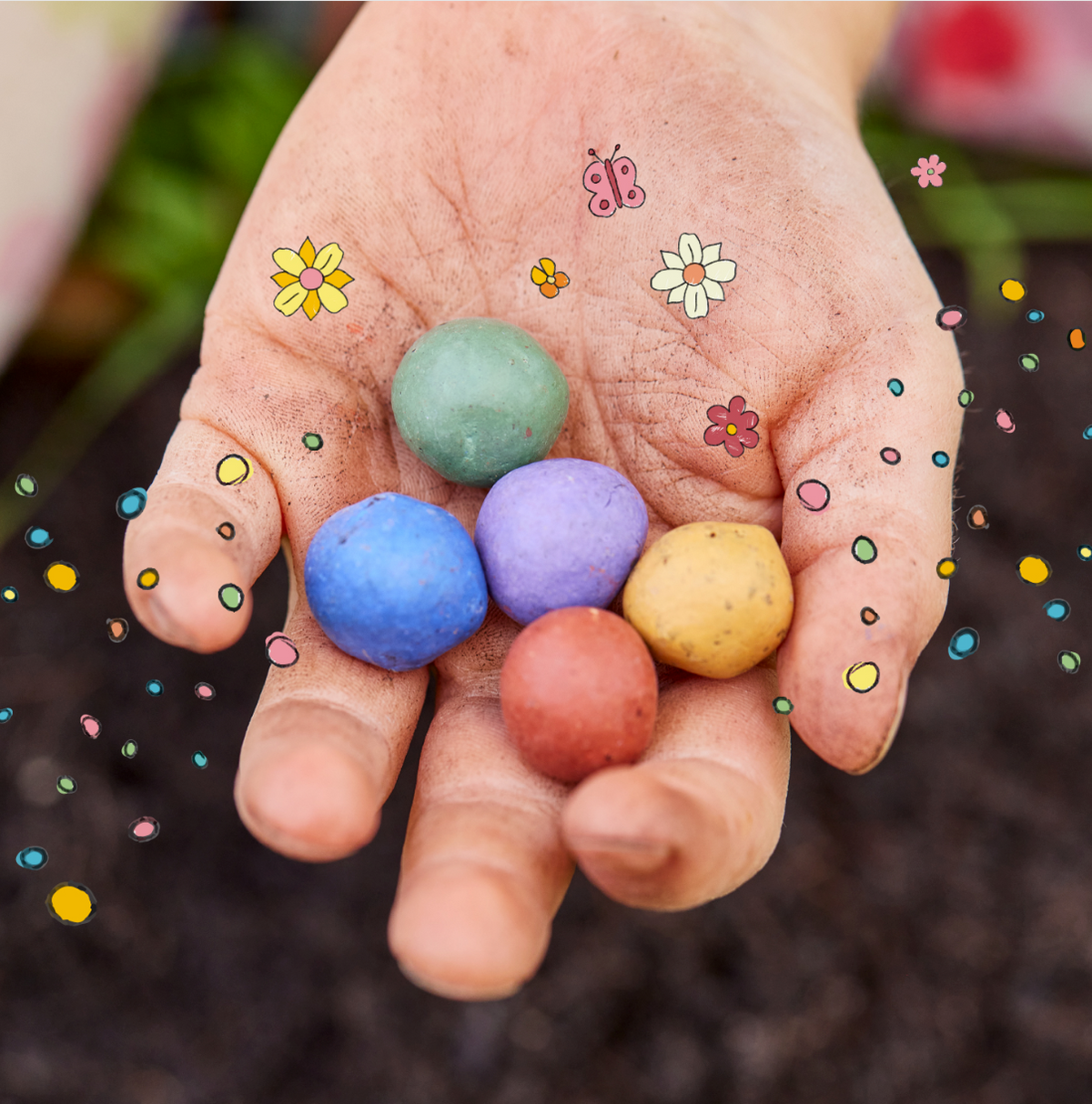 10x5 Blumenmurmeln im Tütchen – Gastgeschenk