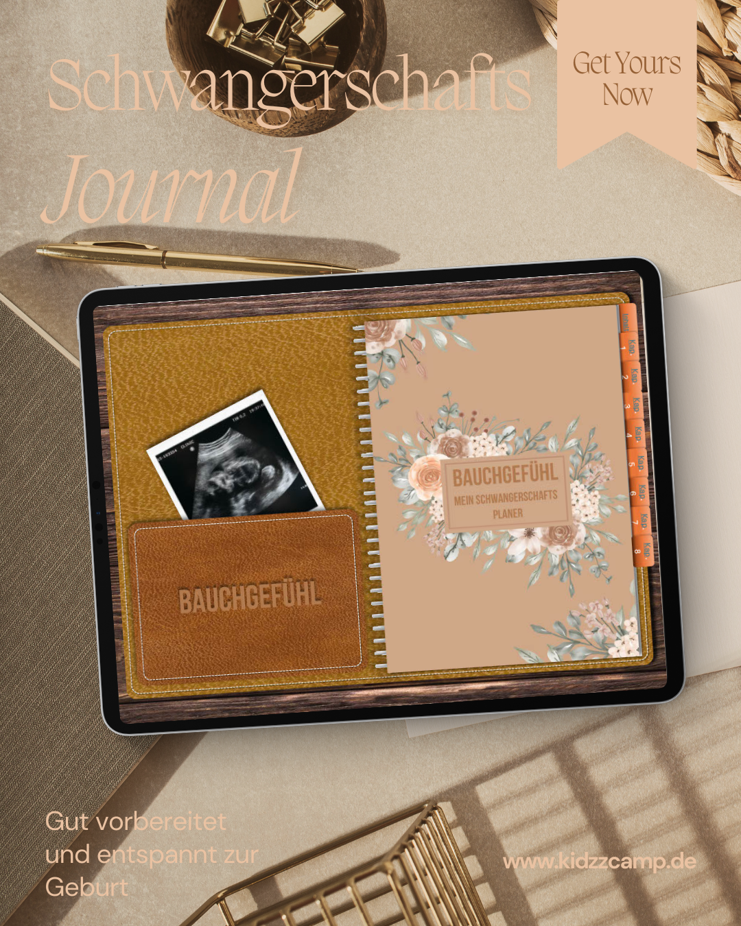 KidzzCamp Schwangerschaftsplaner "Bauchgefühl" Journal Hyperlink
