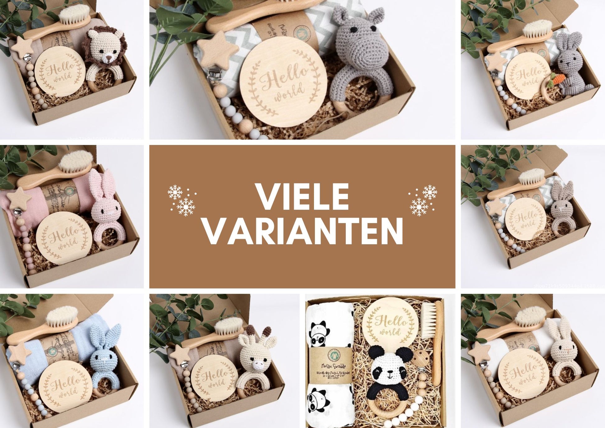 KidzzCamp KidzzCamp Baby-Geschenkbox 5-teilig mit Musselin-Pucktuch 120 x 120 cm