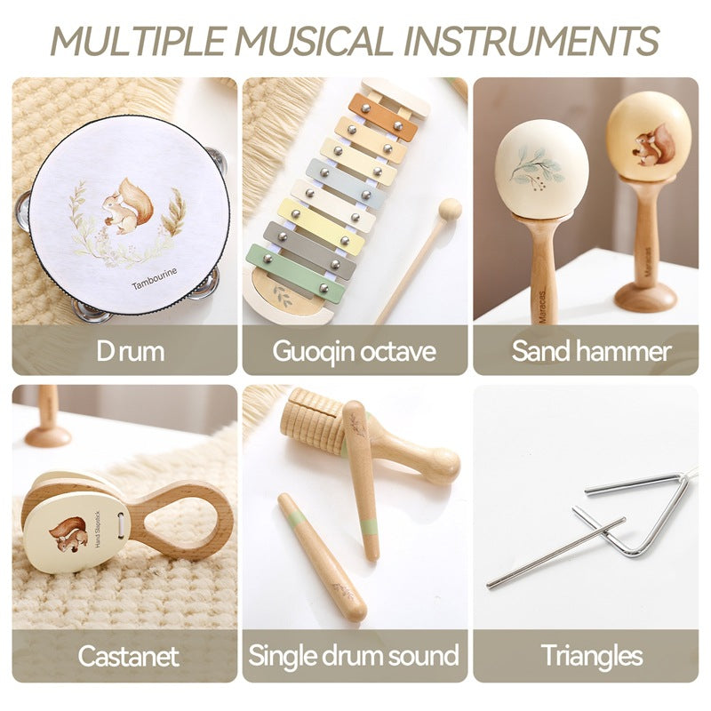 Beliebtes Holz-Musikinstrument-Set „Eichhörnchen“