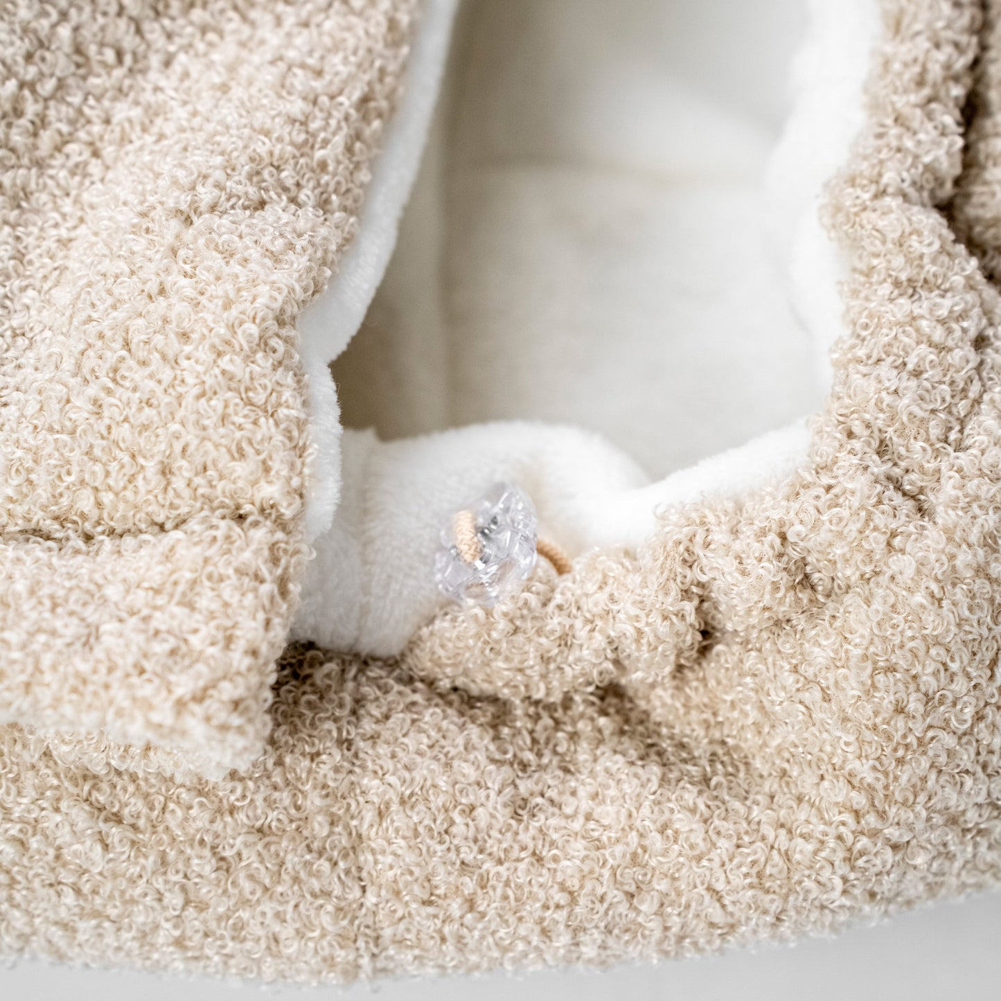 Winterfußsack Teddystoff Bouclé – für Kinderwagen & Autoschale