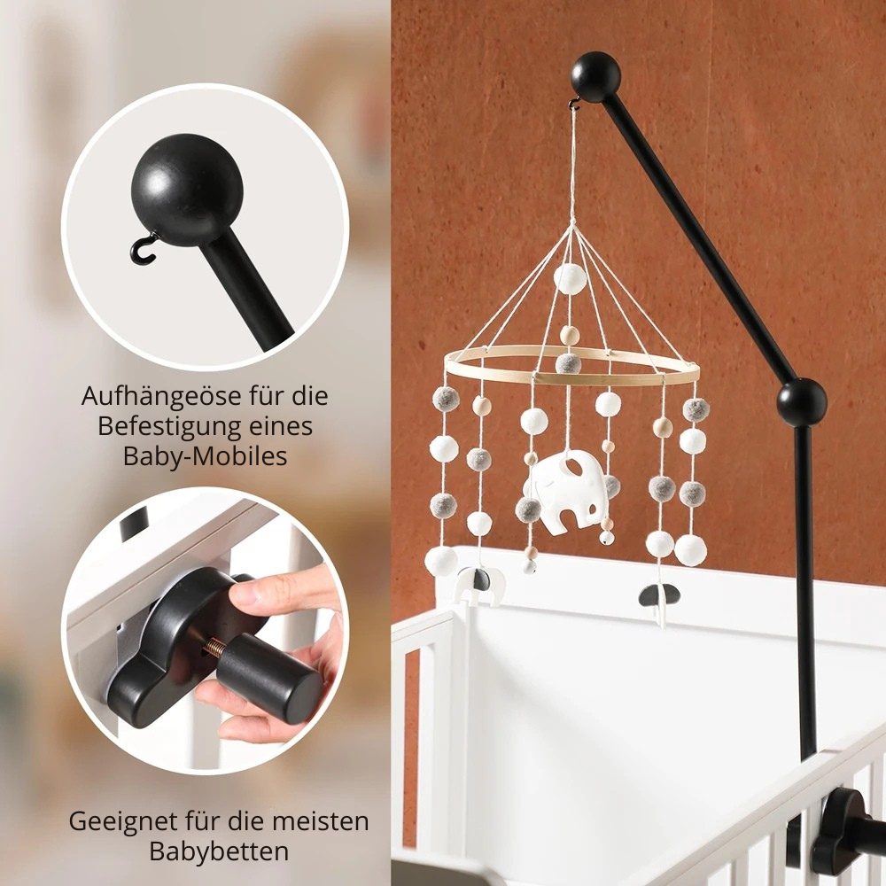 KidzzCamp Holz-Wolkenhalter für Babybett • Mobile-Halter