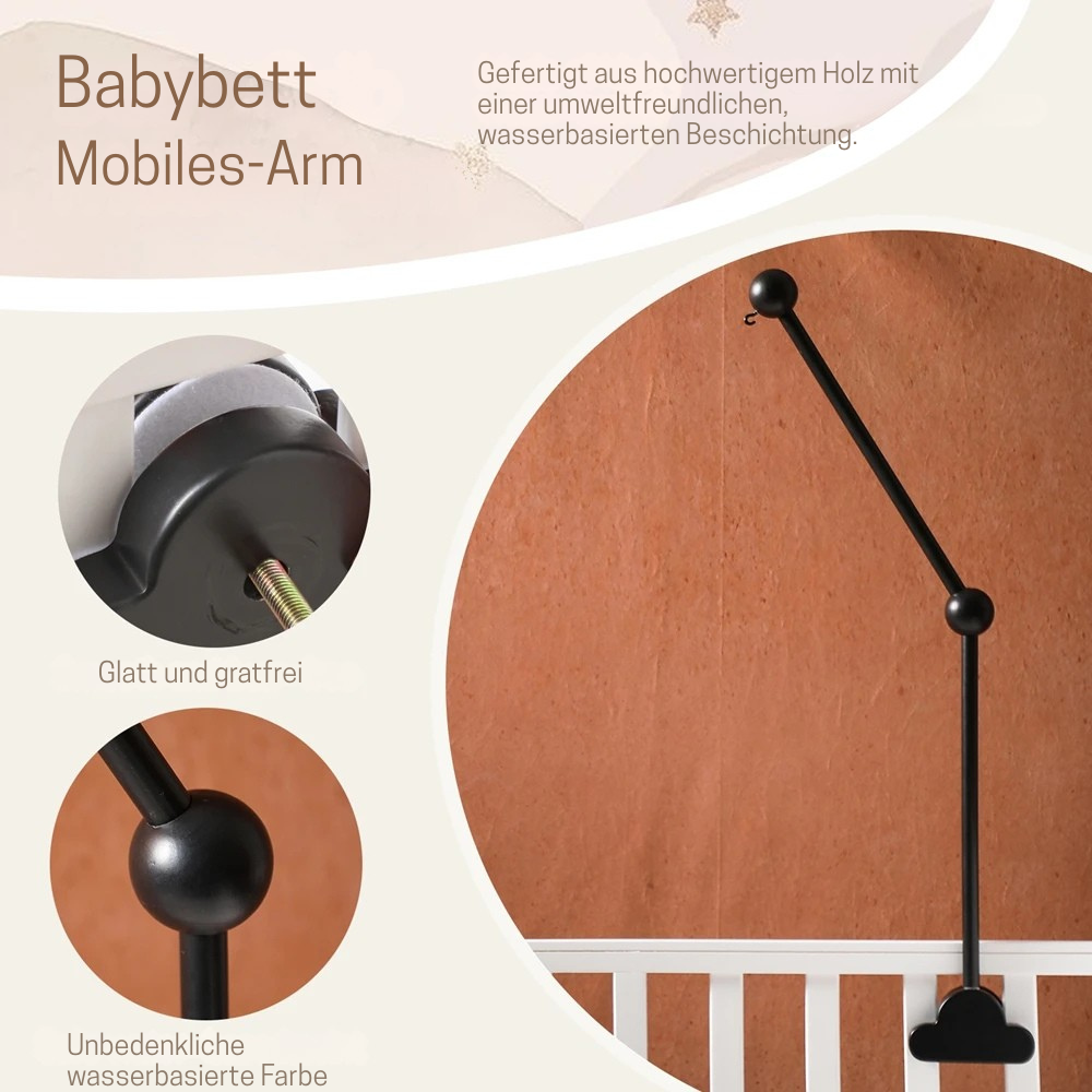 KidzzCamp Holz-Wolkenhalter für Babybett • Mobile-Halter