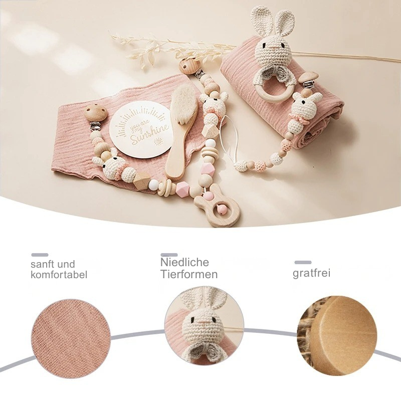 KidzzCamp Baby-Geschenkbox 7-teilig mit Kinderwagenkette