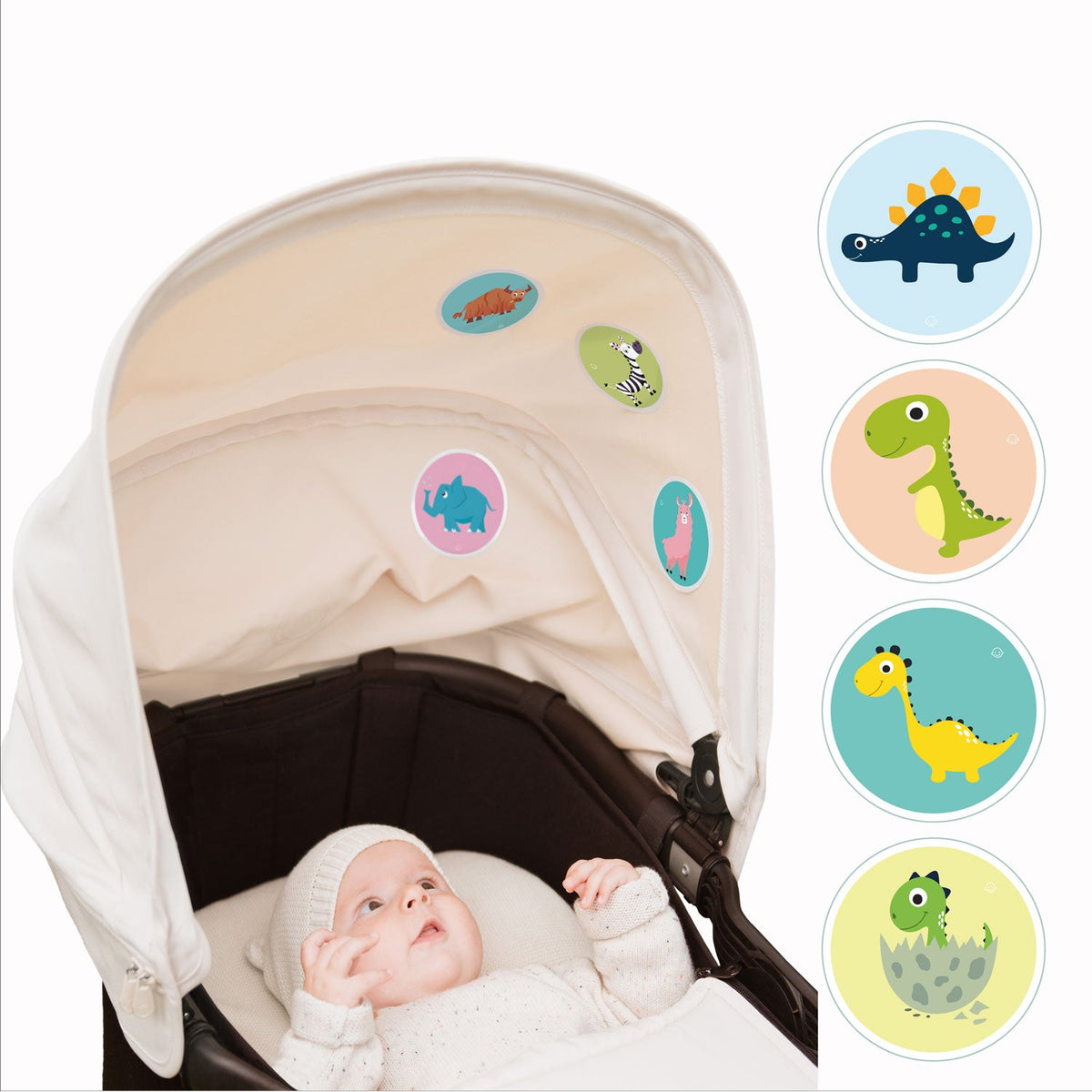 Dinosaurier Textilaufkleber Set – Stoffsticker aus Acetatseide  Wiederverwendbare Aufkleber