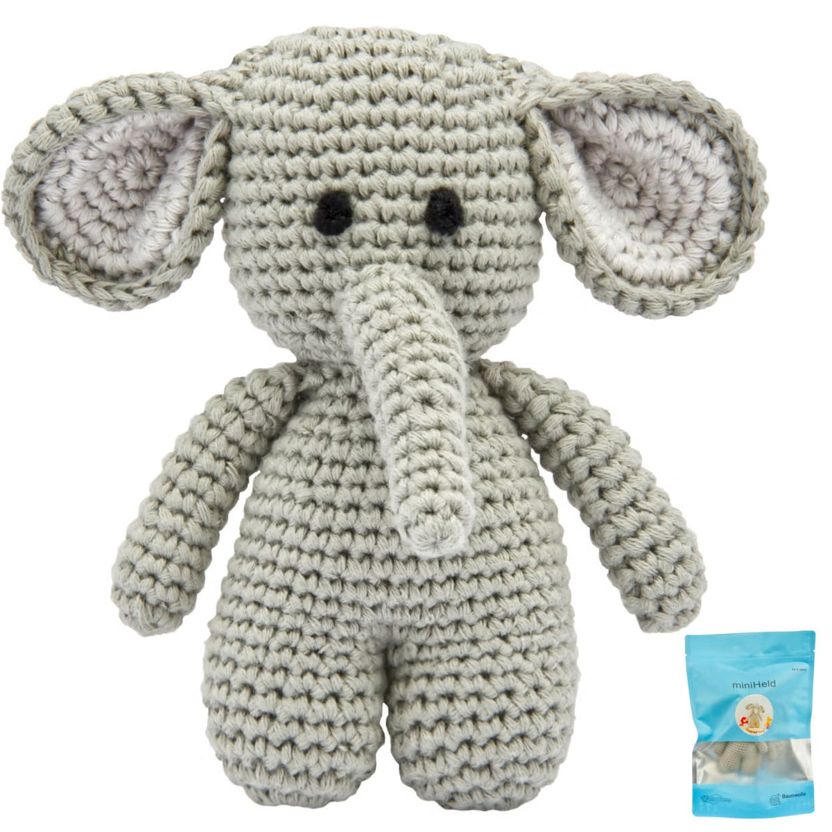 KidzzCamp Plüschtier gehäkelt Elefant 15 cm