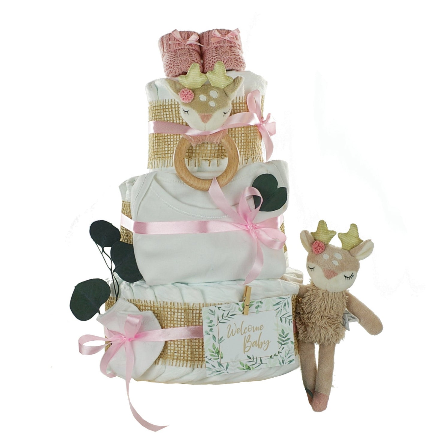 KidzzCamp Windeltorte "REH ELLA" rosa personalisierbar mit Name
