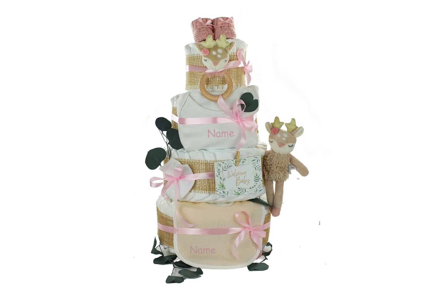 KidzzCamp Windeltorte "REH ELLA" rosa personalisierbar mit Name