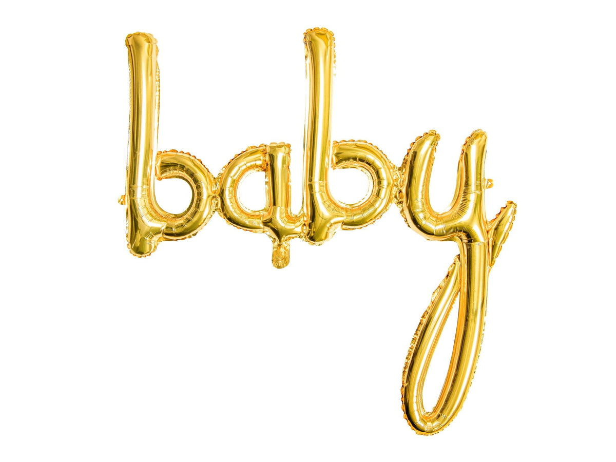 Folienballon Schriftzug "baby" 73,5 x 75,5 cm | Gold