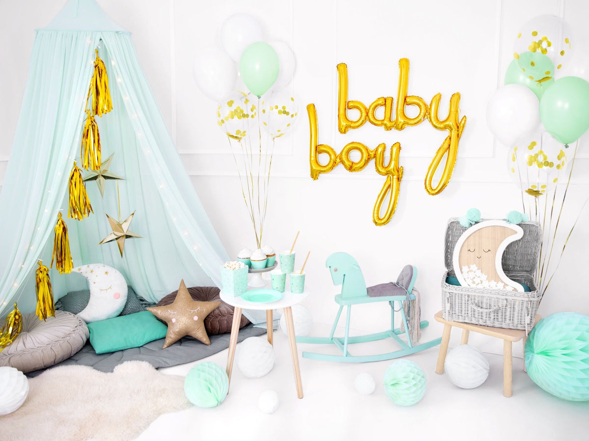 Folienballon Schriftzug "baby" 73,5 x 75,5 cm | Gold