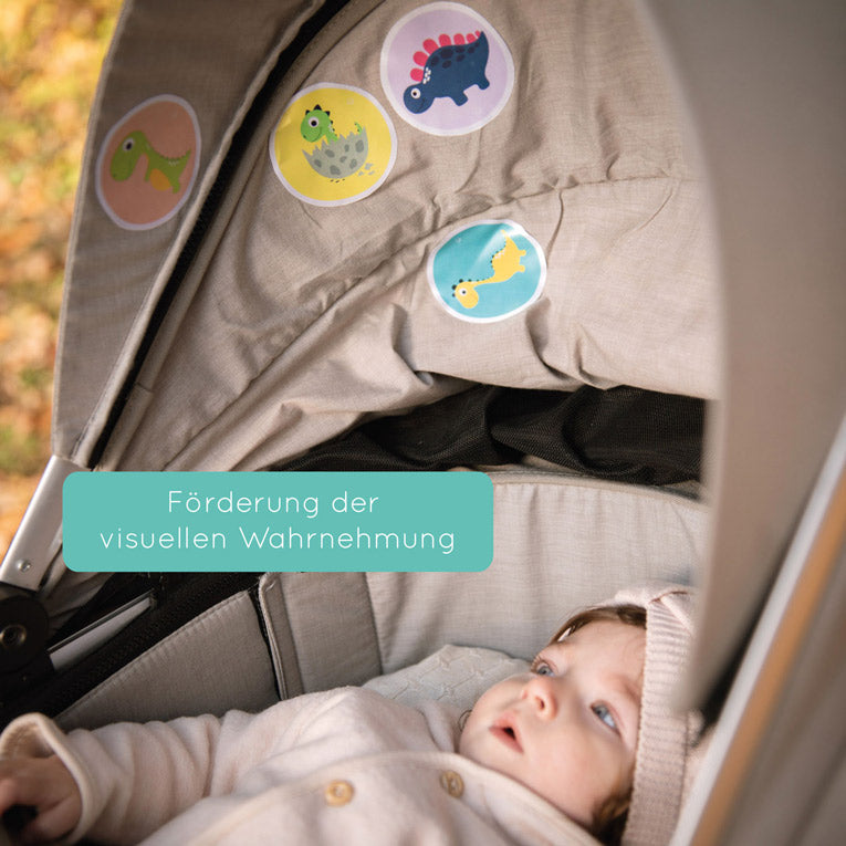 Kontrast - Babys Lieblingsfarben. Textilaufkleber Set aus hochwertiger Acetatseide